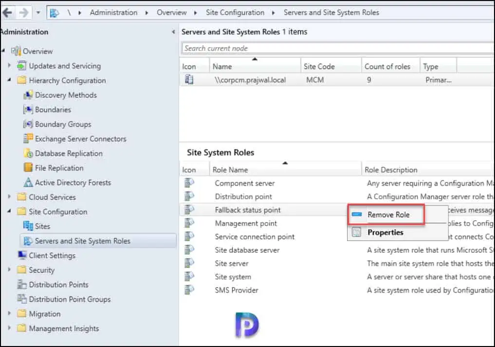 2 Ways to Uninstall or Remove SCCM Fallback Status Point Role 1 Remove SCCM Fallback Status Point Role