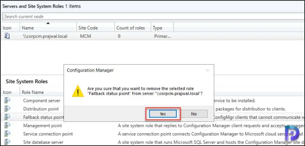 2 Ways to Uninstall or Remove SCCM Fallback Status Point Role 2 Remove SCCM Fallback Status Point Role