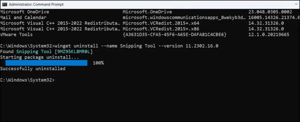 Remove or Uninstall Snipping Tool from Windows 10 / 11 5 Uninstall Snipping Tool using Command Line Winget