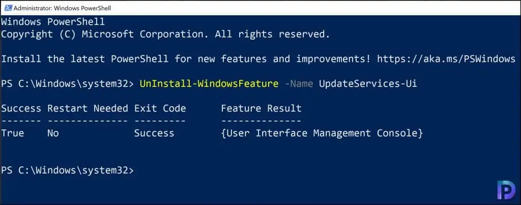 Uninstall WSUS Console using PowerShell