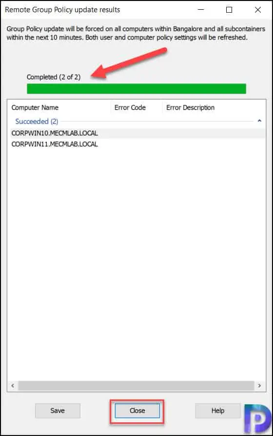 Use Group Policy Management Console to run GPUpdate