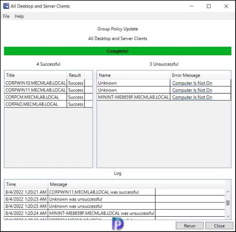 Update Group Policy on Remote Computers using Right Click Tools