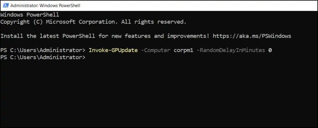 Using PowerShell to Invoke-GPUpdate