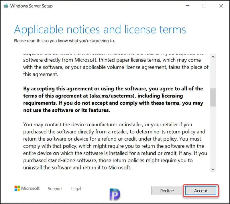 Upgrade Domain Controller - Server 2019 to Server 2022 6 Accept the License Terms