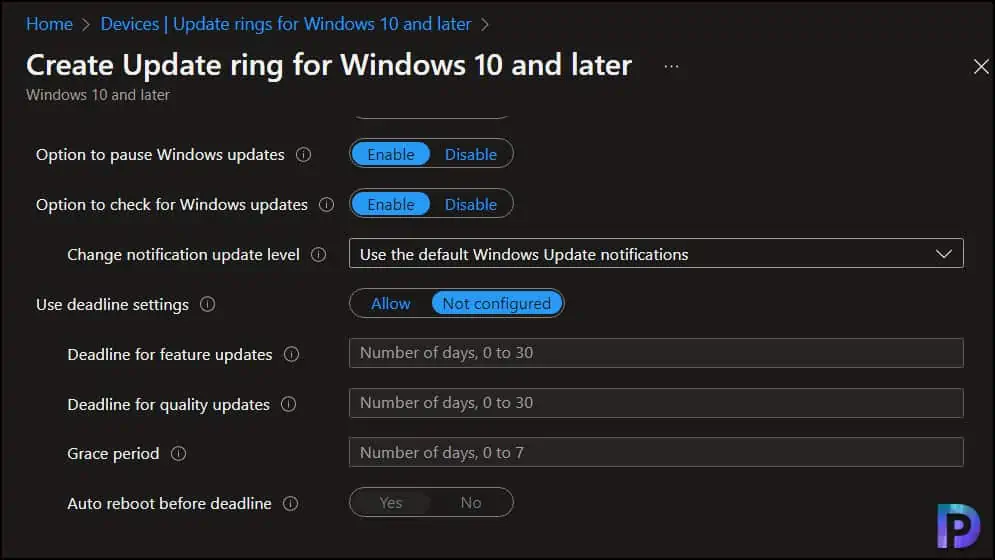 Upgrade to Windows 11 22H2 using Intune | Endpoint Manager 5 Specify Update Ring Settings for Windows 11 22H2
