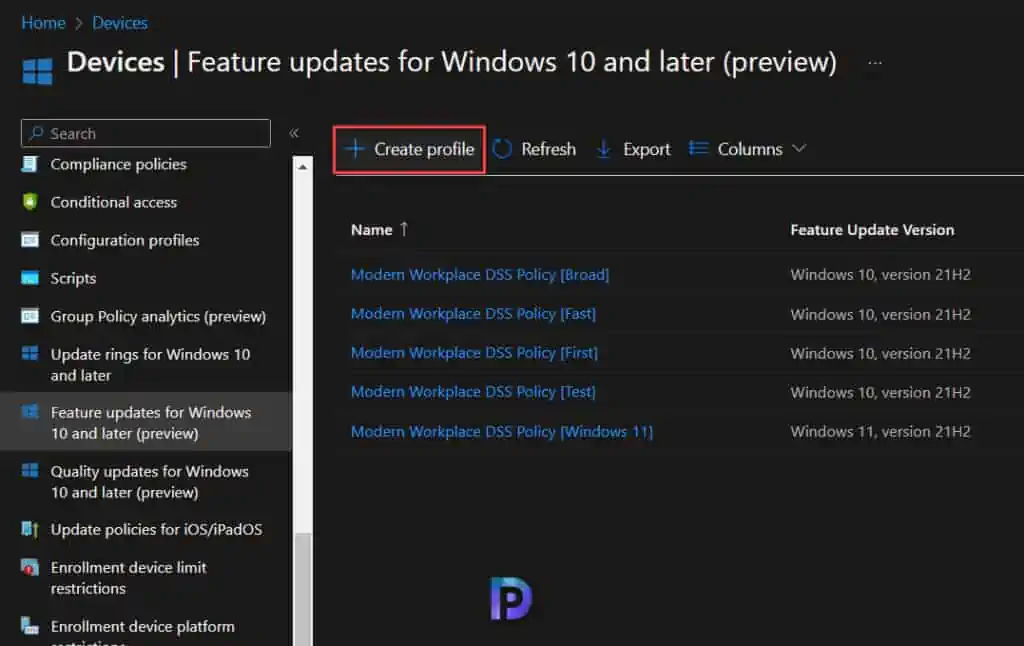 Upgrade to Windows 11 22H2 using Intune | Endpoint Manager 8 Create Profile | Intune Feature Update Deployment Policy