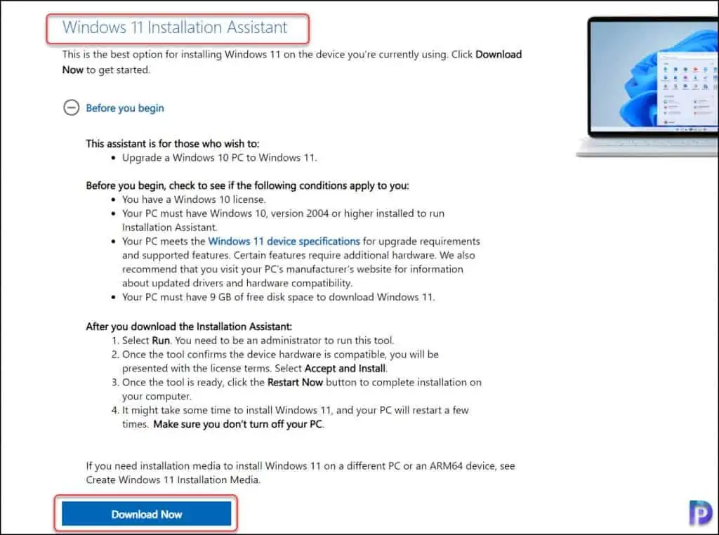Best Guide to Upgrade to Windows 11 using Multiple Methods 13 Download the Windows 11 installation assistant