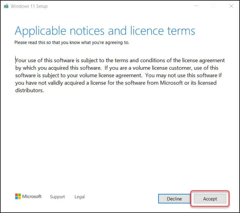 Best Guide to Upgrade to Windows 11 using Multiple Methods 28 Accept License Terms