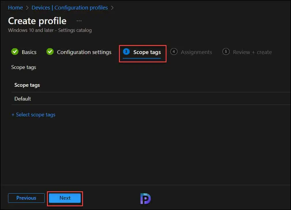 Use Intune to Configure Sites to Open when the Edge Browser Starts 9 Intune Scope Tags