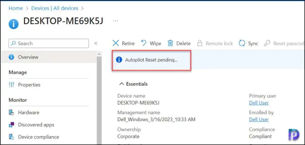 Fix Error 0x80070032 during Autopilot Reset of Windows Device 1 Initiate Autopilot Reset of Windows Device