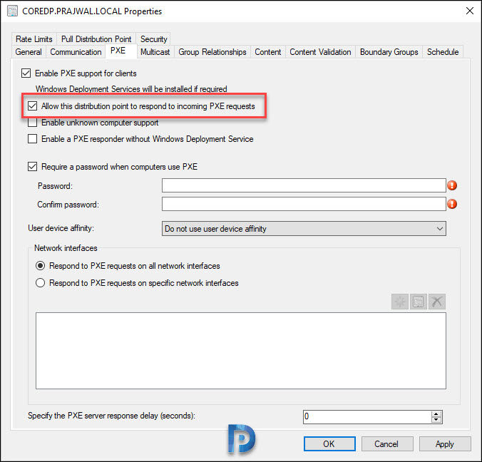 Windows Server Core - Enable PXE Responder Without WDS 2 Allow this distribution point to respond to incoming requests